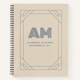 Cuaderno Monograma Costero Minimalista en Beige de Arena