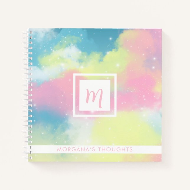 Cuaderno Monograma Cuadrado de Pasteles Lindos (Anverso)