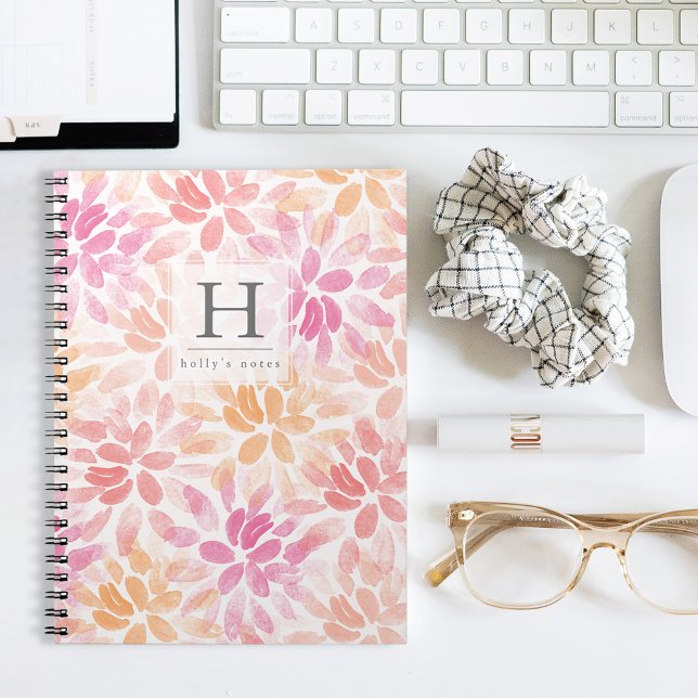 Cuaderno Monograma de acuarela Dahlias (Subido por el creador)