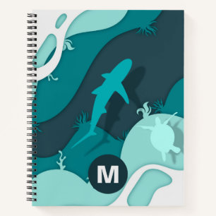 Cuaderno Monograma de arte abstracto de Guay Shark