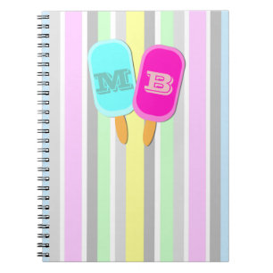 Cuaderno Monograma de bandas y pipetas de pasto