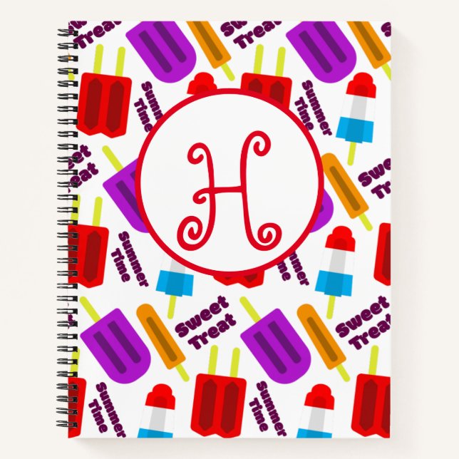 Cuaderno Monograma de barra de jugo congelado en verano (Anverso)