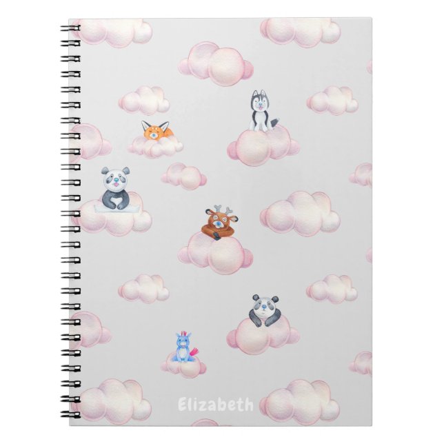 Cuaderno Monograma De Bebés Con Nubes (Frente)