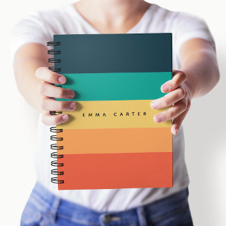 Cuaderno Monograma de bloques de color horizontal a rayas m