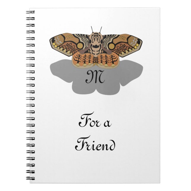 Cuaderno Monograma de Brahmin Moth (Frente)