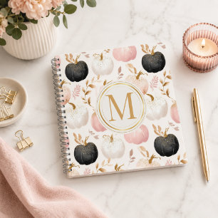 Cuaderno Monograma de Calabaza Moderno – Inicial Personaliz