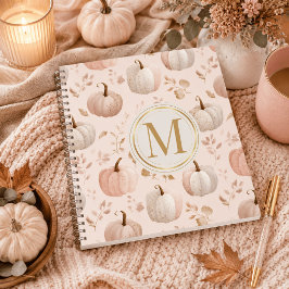 Cuaderno Monograma de Calabaza Pastel – Inicial Personaliza