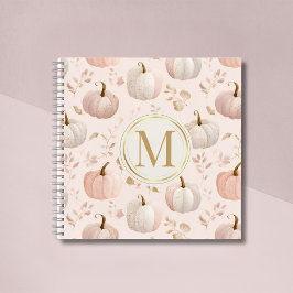 Cuaderno Monograma de calabaza pastel - Inicial personaliza