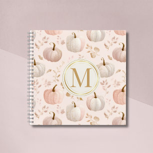 Cuaderno Monograma de calabaza pastel - Inicial personaliza