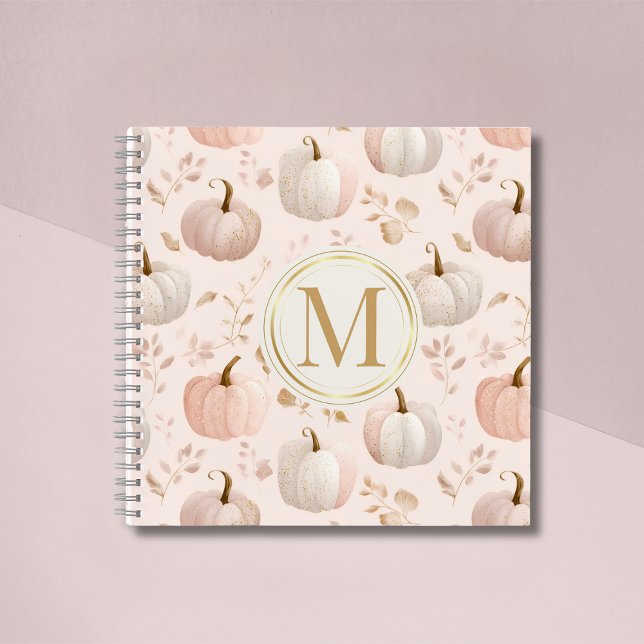 Cuaderno Monograma de calabaza pastel - Inicial personaliza (Subido por el creador)