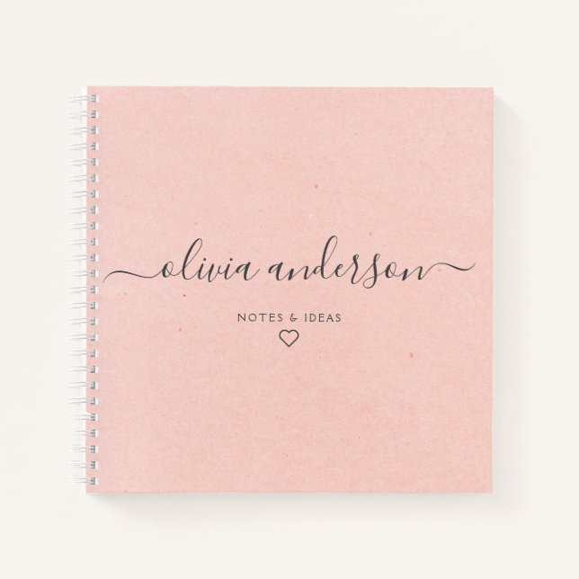 Cuaderno Monograma de caligrafía rosa (Anverso)