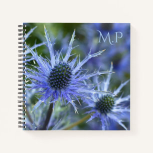 Cuaderno Monograma de Cardo de Acebo de Mar Azul