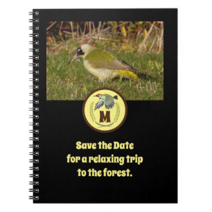 Cuaderno Monograma de carpintero verde volando
