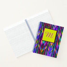 Cuaderno Monograma de chevron tribal brillante