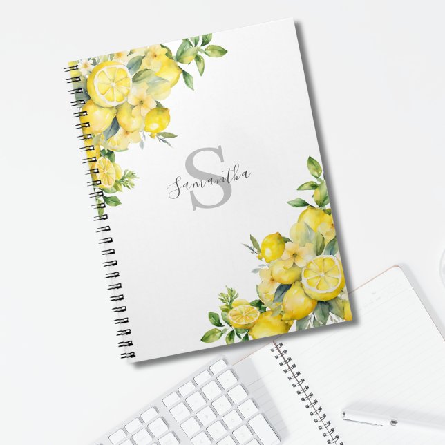 Cuaderno Monograma de cítricos limón (Subido por el creador)