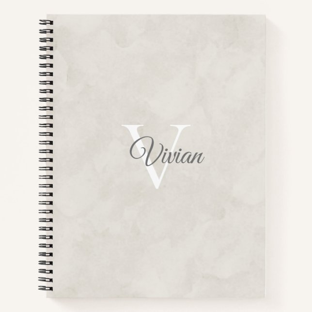 Cuaderno Monograma de color blanco (Anverso)