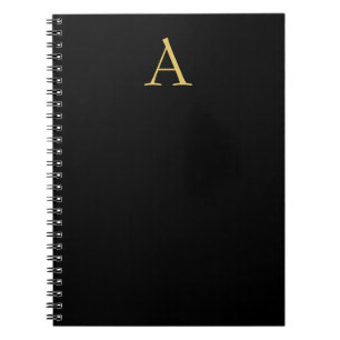 Cuaderno Monograma de color dorado negro