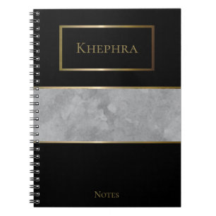Cuaderno Monograma de color gris sencillo para bloc de nota