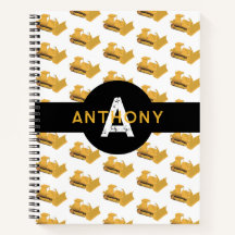 Monograma de construcción de camiones para niños