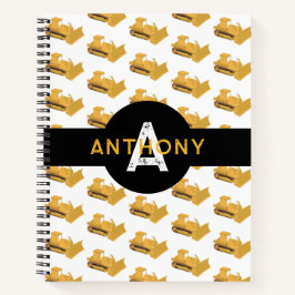 Cuaderno Monograma de construcción de camiones para niños