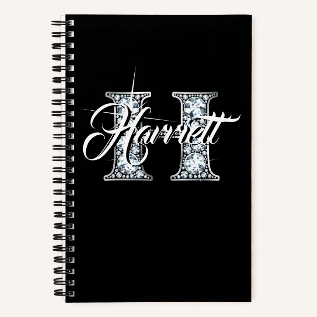 Cuaderno Monograma de diamante falso (Anverso)