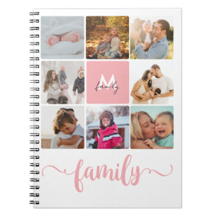 Cuaderno Monograma de diario familiar inspirador de Collage