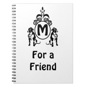 Cuaderno Monograma de dos perros guardianes