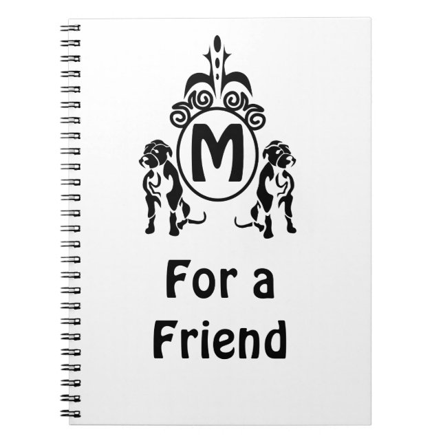 Cuaderno Monograma de dos perros guardianes (Frente)