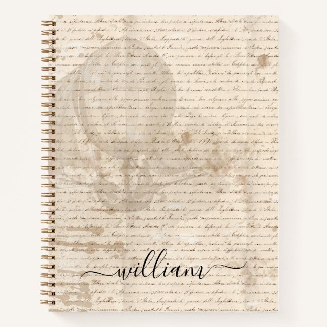 Cuaderno Monograma de envío de aire de script de documento  (Anverso)