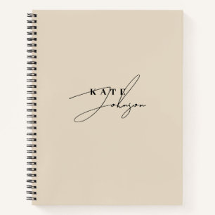Cuaderno Monograma de escritura de firma de estilo neutro b