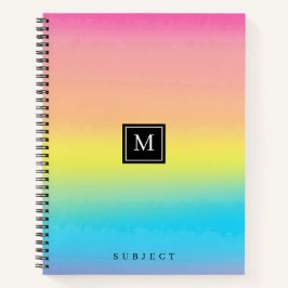 Cuaderno Monograma de Escuela Arcoíris Acuarela Femenina