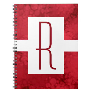 Cuaderno Monograma de espectro rojo