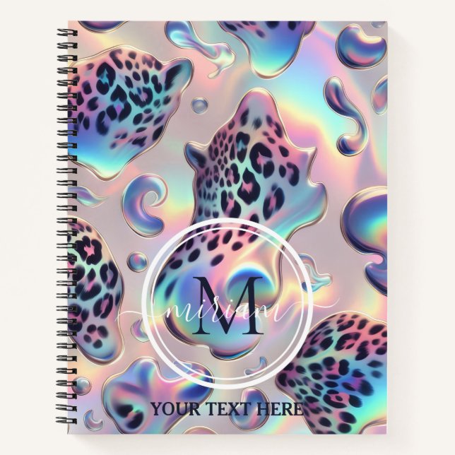 Cuaderno Monograma de Estampado de Leopardo de Ópa (Anverso)