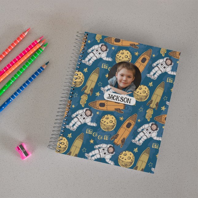 Cuaderno Monograma de estrellas de la luna de cohete astron (Subido por el creador)