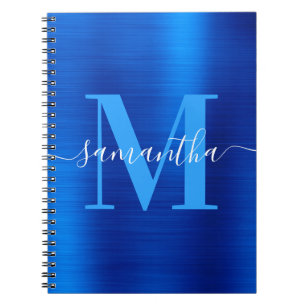 Cuaderno Monograma de Firma Royal Azul Foil