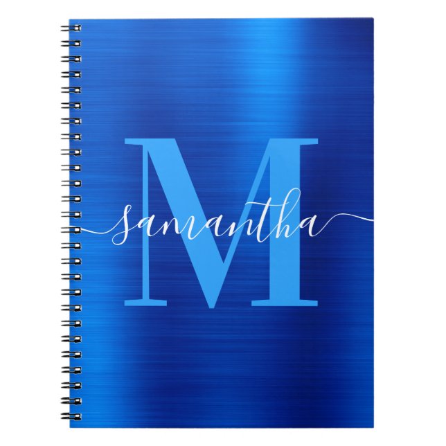 Cuaderno Monograma de Firma Royal Azul Foil  (Frente)
