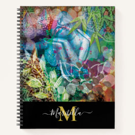 Cuaderno Monograma de flor Buddha y Pink Lotus