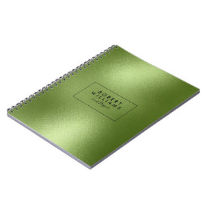 Cuaderno Monograma de fondo moderno de resumen verde brilla