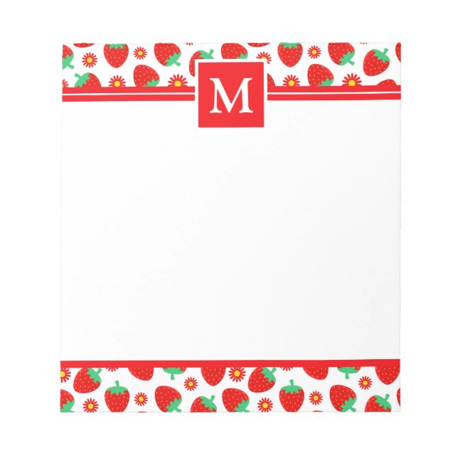 Cuaderno Monograma de Fresas de Verano Lindas (Frente)