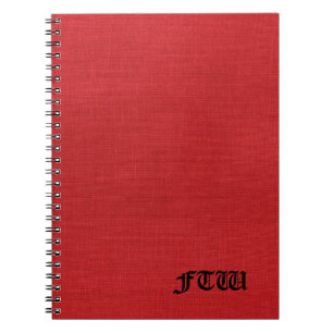 Cuaderno Monograma de FTW sobre textura de línea roja