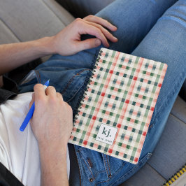 Cuaderno Monograma de Gingham Evergreen Suave