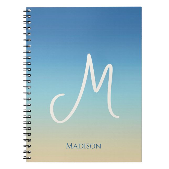 Cuaderno Monograma de gradiente de playa (Frente)