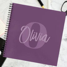 Monograma de guión de moda morado monocromo de Gua