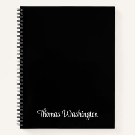 Cuaderno Monograma de guión elegante negro