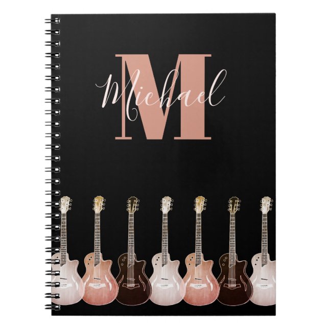 Cuaderno Monograma de guitarra para músicos (Frente)
