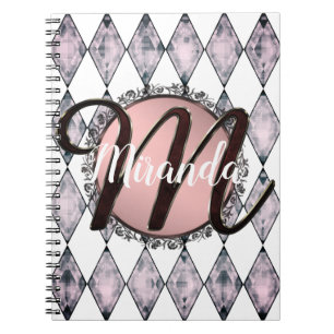 Cuaderno Monograma de Harlequin Rubor rosa