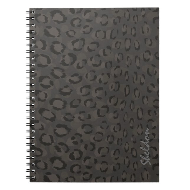 Cuaderno Monograma de impresión de chita gris negro de Guay (Frente)