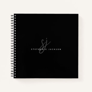 Cuaderno Monograma de Iniciales de Letra Script Minimalista