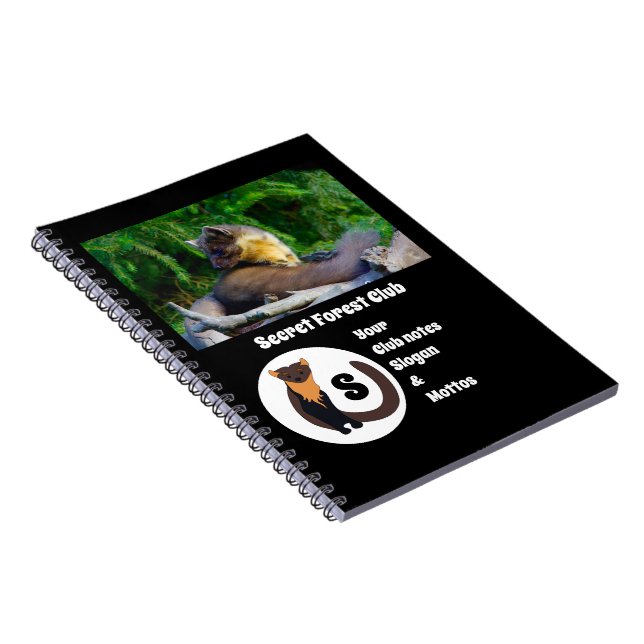 Cuaderno Monograma de la foto del Marten Secret Forest Club (Lado Derecho)