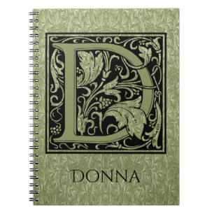 Cuaderno Monograma de la letra de la letra D primera